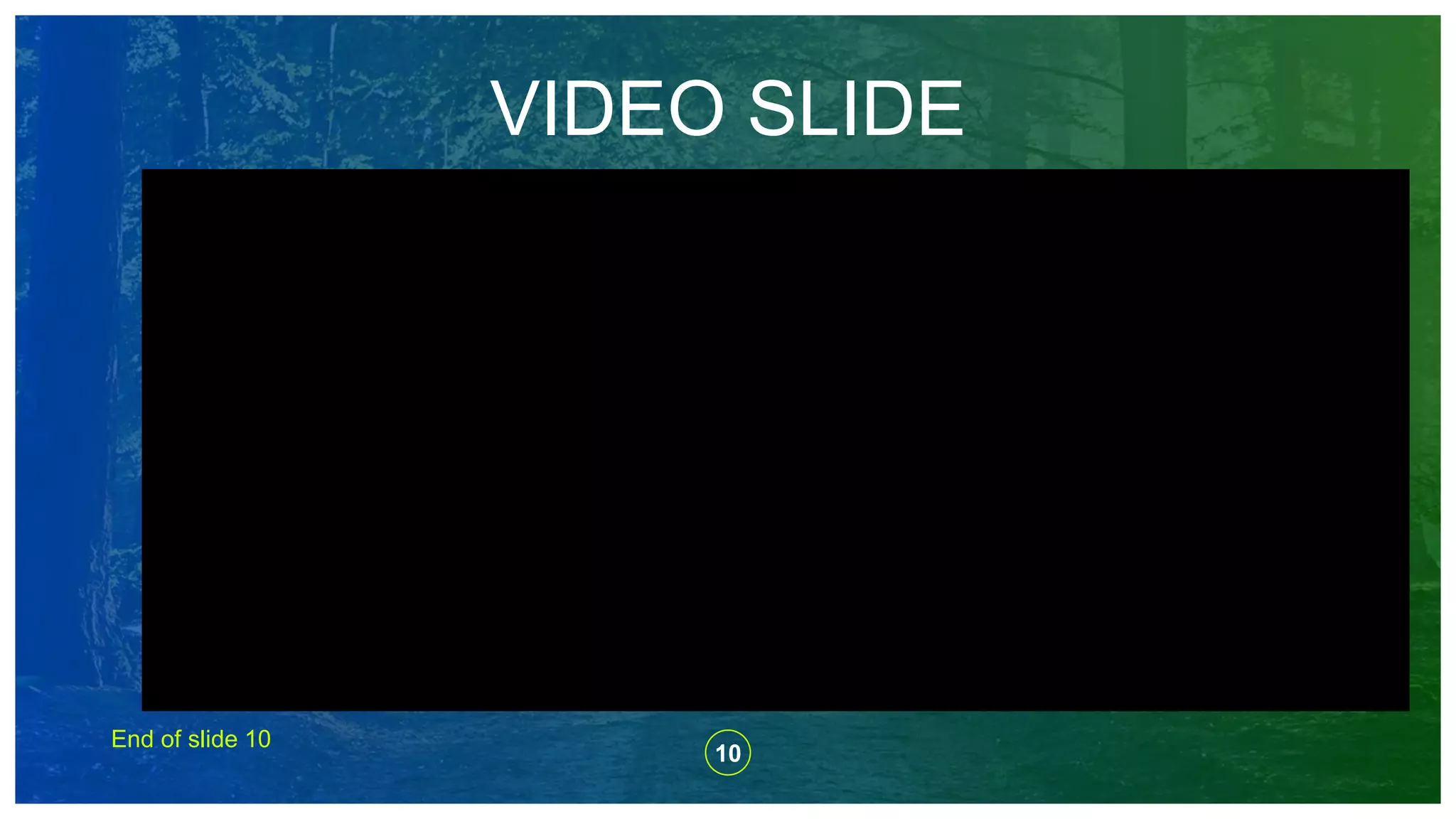 VIDEO SLIDE
End of slide 10
10
 