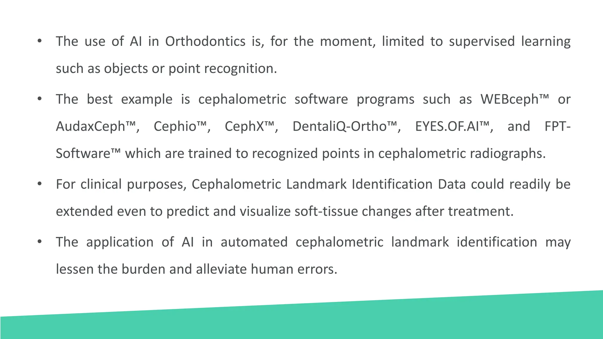 ARTIFICIAL INTELLIGENCE in current orthodontics | PPTX