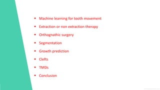 ARTIFICIAL INTELLIGENCE in current orthodontics | PPTX