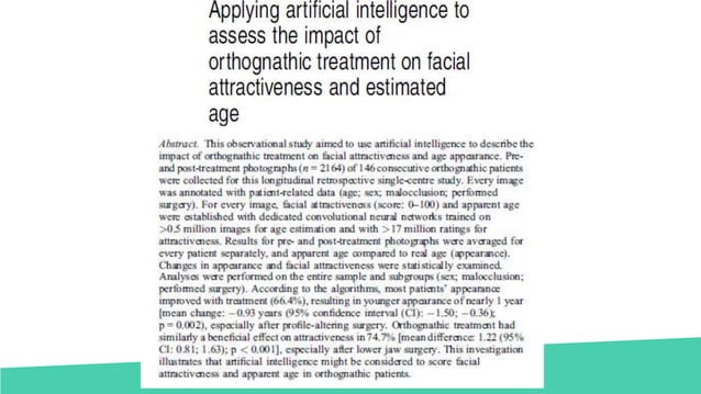 ARTIFICIAL INTELLIGENCE in current orthodontics | PPTX | Dental Health ...