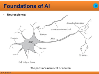 Dr. A. B. Shinde
• Neuroscience:
Foundations of AI 55
The parts of a nerve cell or neuron
 