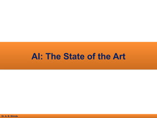 Dr. A. B. Shinde
AI: The State of the Art
 