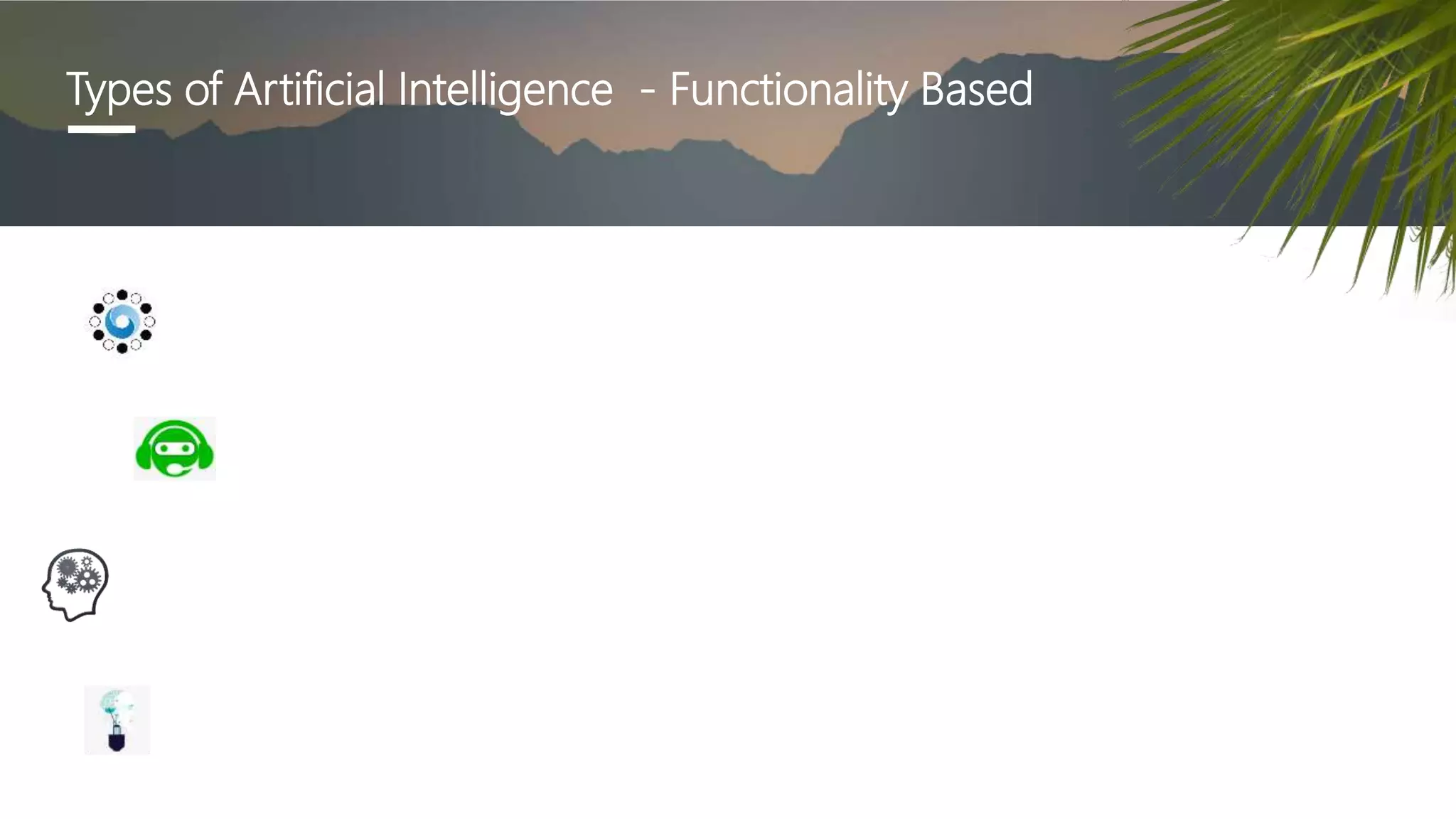 Types of Artificial Intelligence - Functionality Based
 