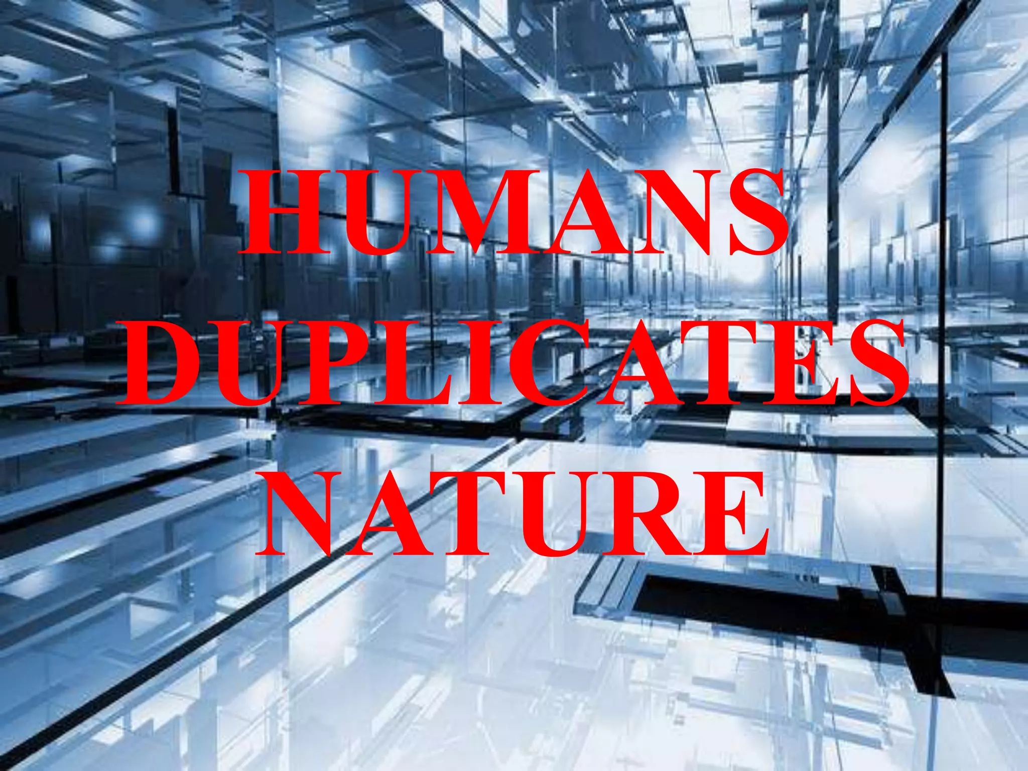 HUMANS
DUPLICATES
NATURE
 