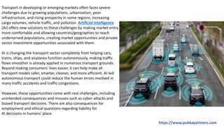 ARTIFICIAL INTELLIGENCE (AI) ENABLED TRANSPORTATION - DISRUPTING AND ...