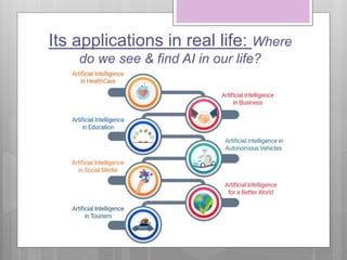 Its applications in real life: Where
do we see & find AI in our life?
 