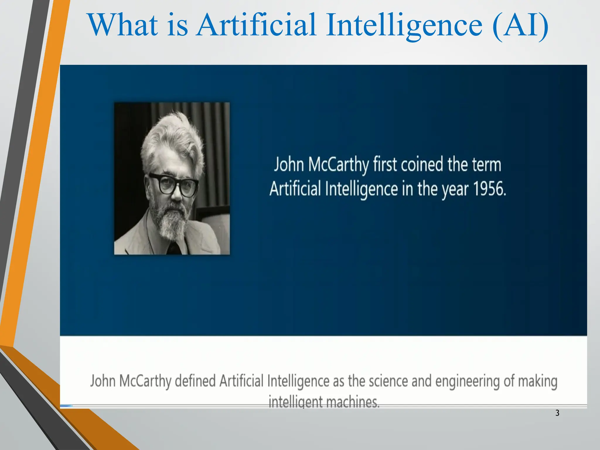 What is Artificial Intelligence (AI)
3
 