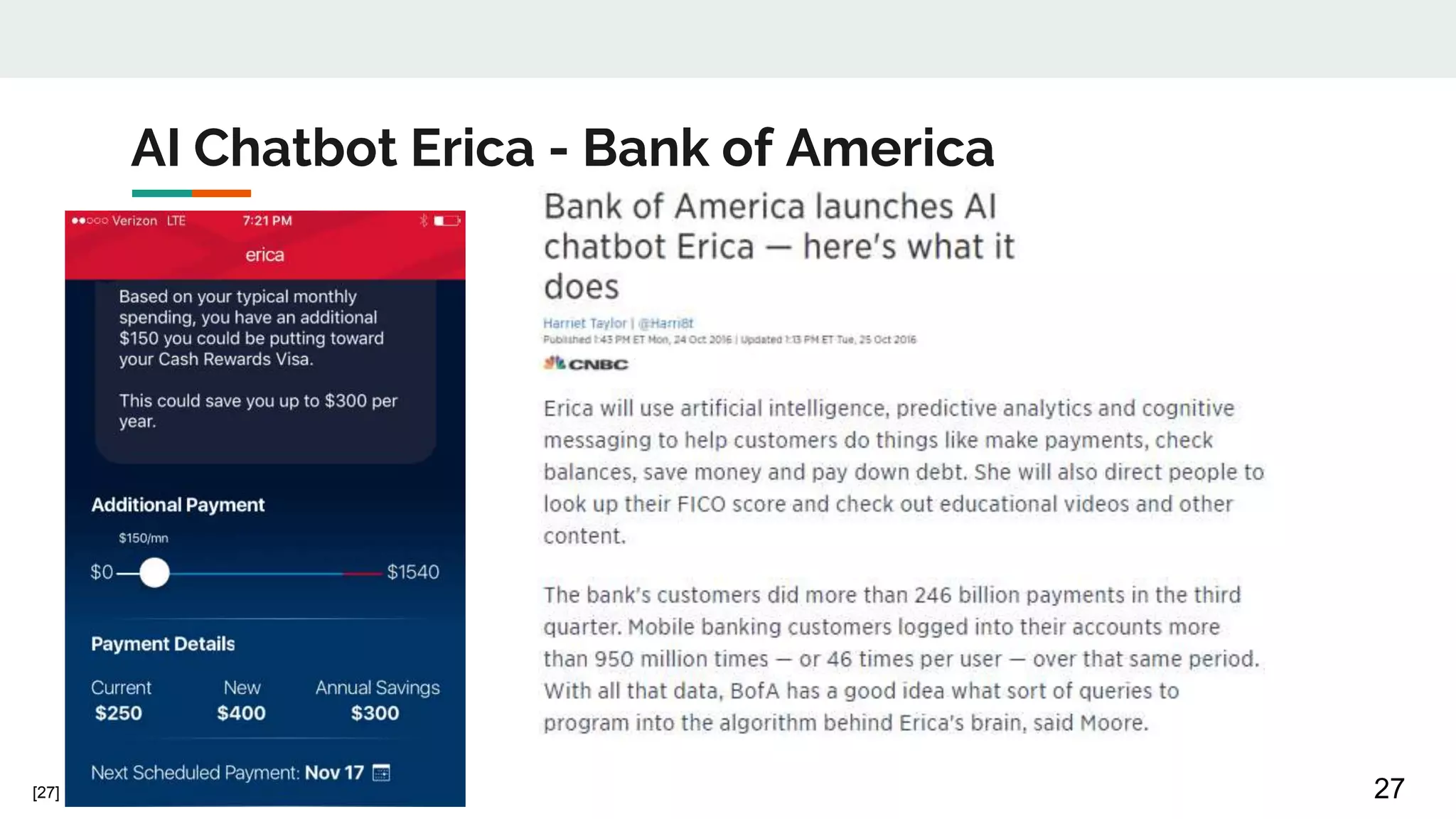 AI Chatbot Erica - Bank of America
27[27]
 