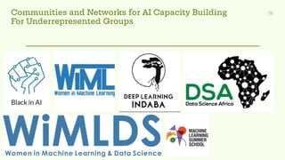 Communities and Networks for AI Capacity Building
For Underrepresented Groups
26
 