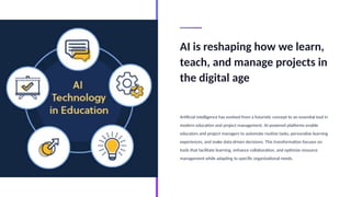 Artificial intelligemce and project management | PPTX