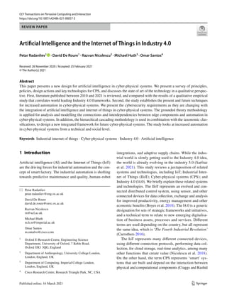 Artificial Intelligence and the Internet of Things in Industry 4.0 | PDF
