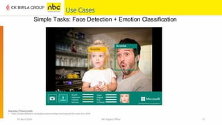 16 April 2020 NEI Digital Office 17
Use Cases
Source(s) / Picture Credit:
• https://www.slideshare.net/grigorysapunov/deep-learning-and-the-state-of-ai-2016
 