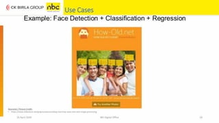16 April 2020 NEI Digital Office 18
Use Cases
Source(s) / Picture Credit:
• https://www.slideshare.net/grigorysapunov/deep-learning-cases-text-and-image-processing
 