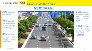 16 April 2020 NEI Digital Office 25
Glimpse into the future
90%reduction
in accidents
75%reduction
in number of cars
on road through
ride sharing
40%reduction
in wait time
through smart
traffic lights
26%reduction
in overall travel
time through
smart traffic
lights
2028 is the
year for mass
production of
such vehicles
- UBER CEO
Self Driving Cars
 