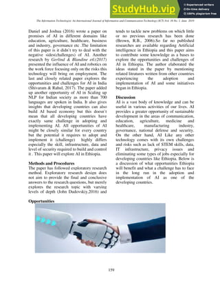 Artificial Intelligence For Ethiopia Opportunities And Challenges | PDF