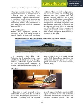 Artificial Intelligence For Ethiopia Opportunities And Challenges | PDF
