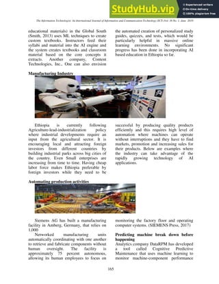 Artificial Intelligence For Ethiopia Opportunities And Challenges | PDF