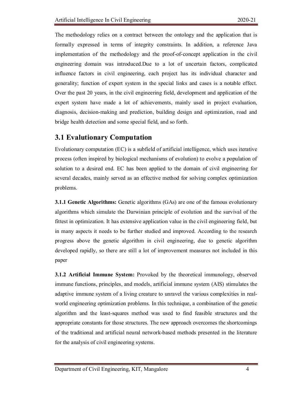 Artificial intelligence in civil engineering seminar report