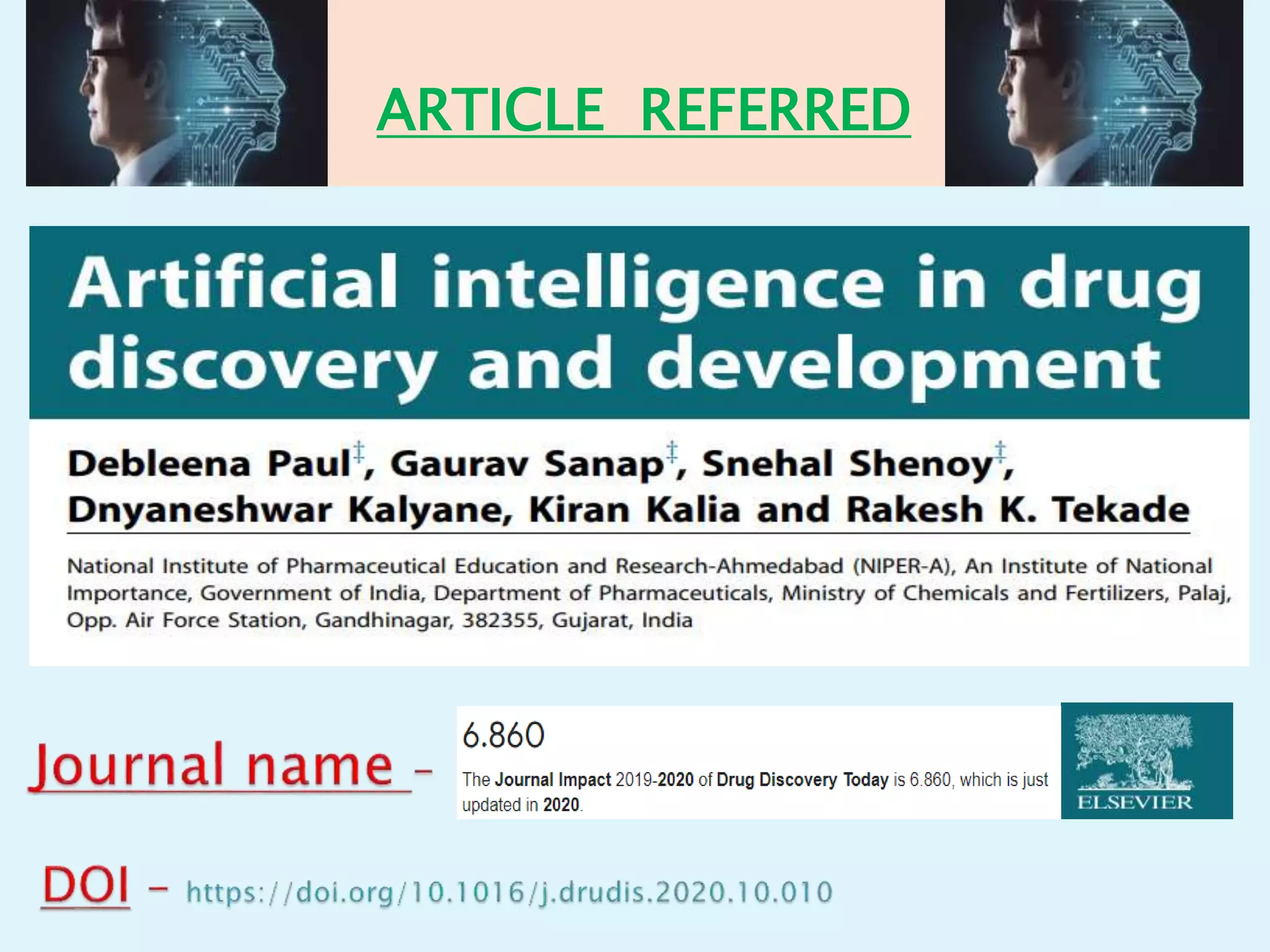 Artificial intelligence in drug discovery and development | PPTX