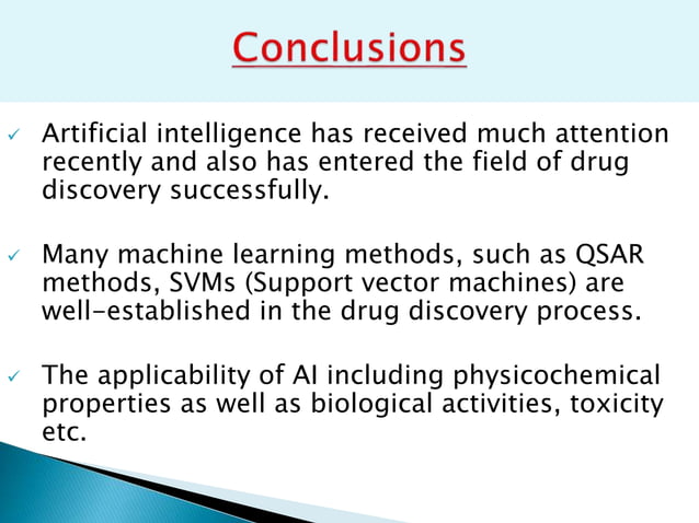 Artificial intelligence in drug discovery and development | PPTX