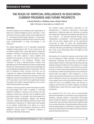 The Roles of Artificial Intelligence in Education: Current Progress and ...