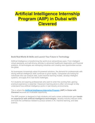 Artificial Intelligence Internship Program (AIIP) in Dubai with ...