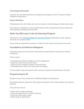 Artificial Intelligence Internship Program (AIIP) in Dubai with ...