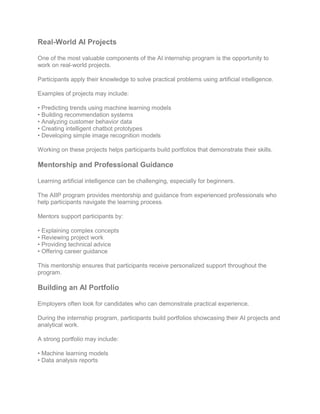 Artificial Intelligence Internship Program (AIIP) in Dubai with ...