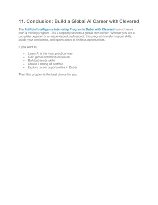 Artificial Intelligence Internship Program in Dubai with Clevered ...