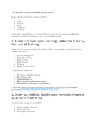 Artificial Intelligence Internship Program in Dubai with Clevered ...