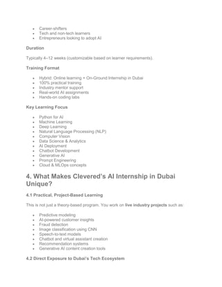 Artificial Intelligence Internship Program in Dubai with Clevered ...