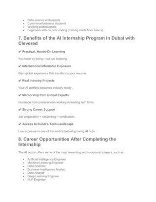 Artificial Intelligence Internship Program in Dubai with Clevered ...