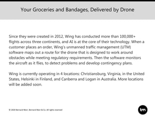 © 2020 Bernard Marr, Bernard Marr & Co. All rights reserved
Your Groceries and Bandages, Delivered by Drone
Since they wer...