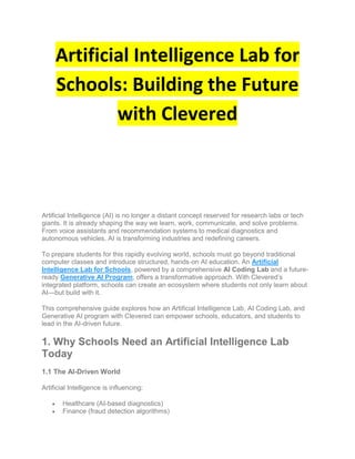 Artificial Intelligence Lab for Schools - Building the Future with ...