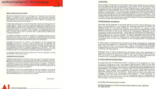 Artificial intelligence ltd 1982-1990