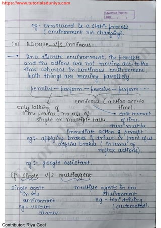 Artificial intelligence notes tutorials duniya | PDF