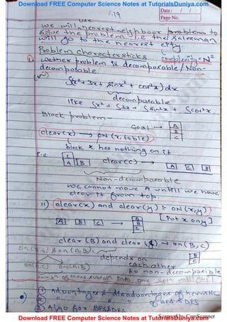Artificial intelligence notes 2 tutorials duniya | PDF