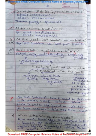Artificial intelligence notes 2 tutorials duniya | PDF