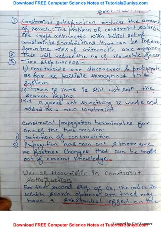 Artificial intelligence notes 2 tutorials duniya | PDF