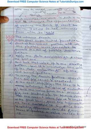 Artificial intelligence notes 2 tutorials duniya | PDF