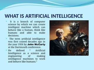 ARTIFICIAL INTELLIGENCE Power point presentation | PPTX