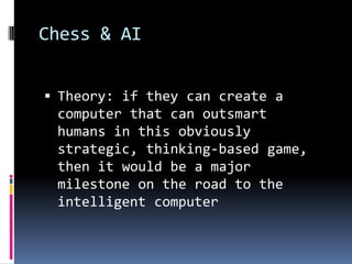 AI in Video Games<br />Over the years AI is getting exponentially more sophisticated<br />Now AI’s are able to react with ...