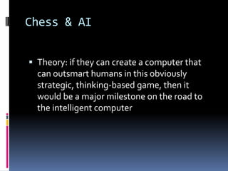 AI in Video GamesOver the years AI is getting exponentially more sophisticatedNow AI’s are able to react with an “intelligence” that simulates the computer as a human AI’s are able to respond to voice commands 