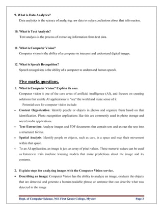 Artificial Intelligence Question Bank | PDF