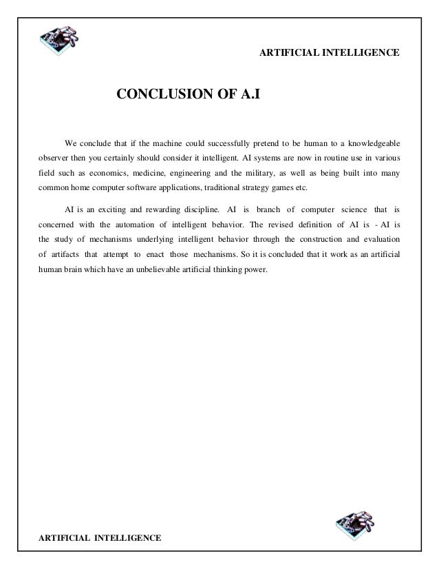 Artificial intelligence report