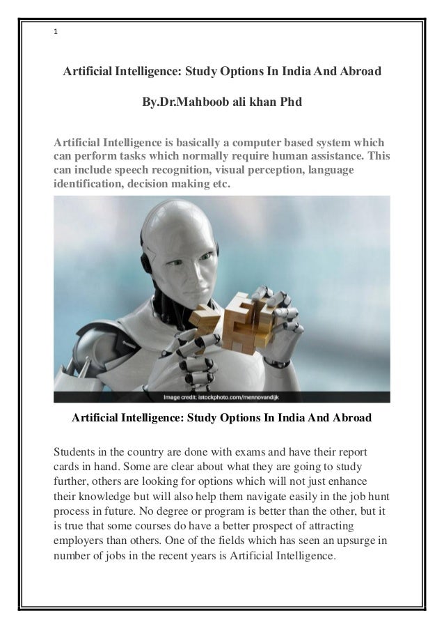 phd in artificial intelligence india