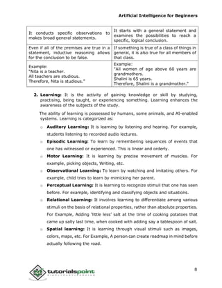 Artificial intelligence tutorial | PDF
