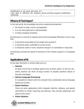 Artificial intelligence tutorial | PDF
