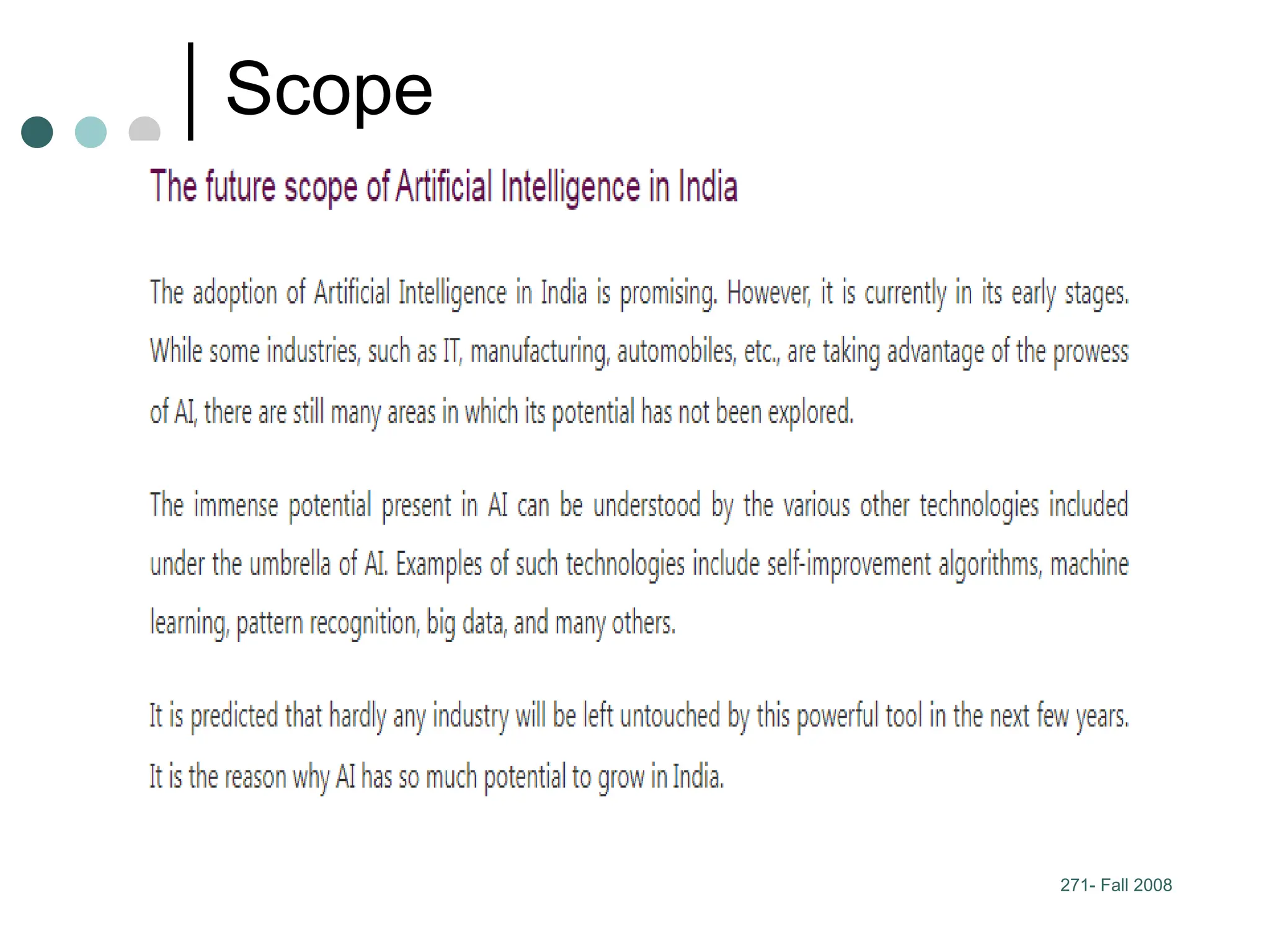 Scope
271- Fall 2008
 