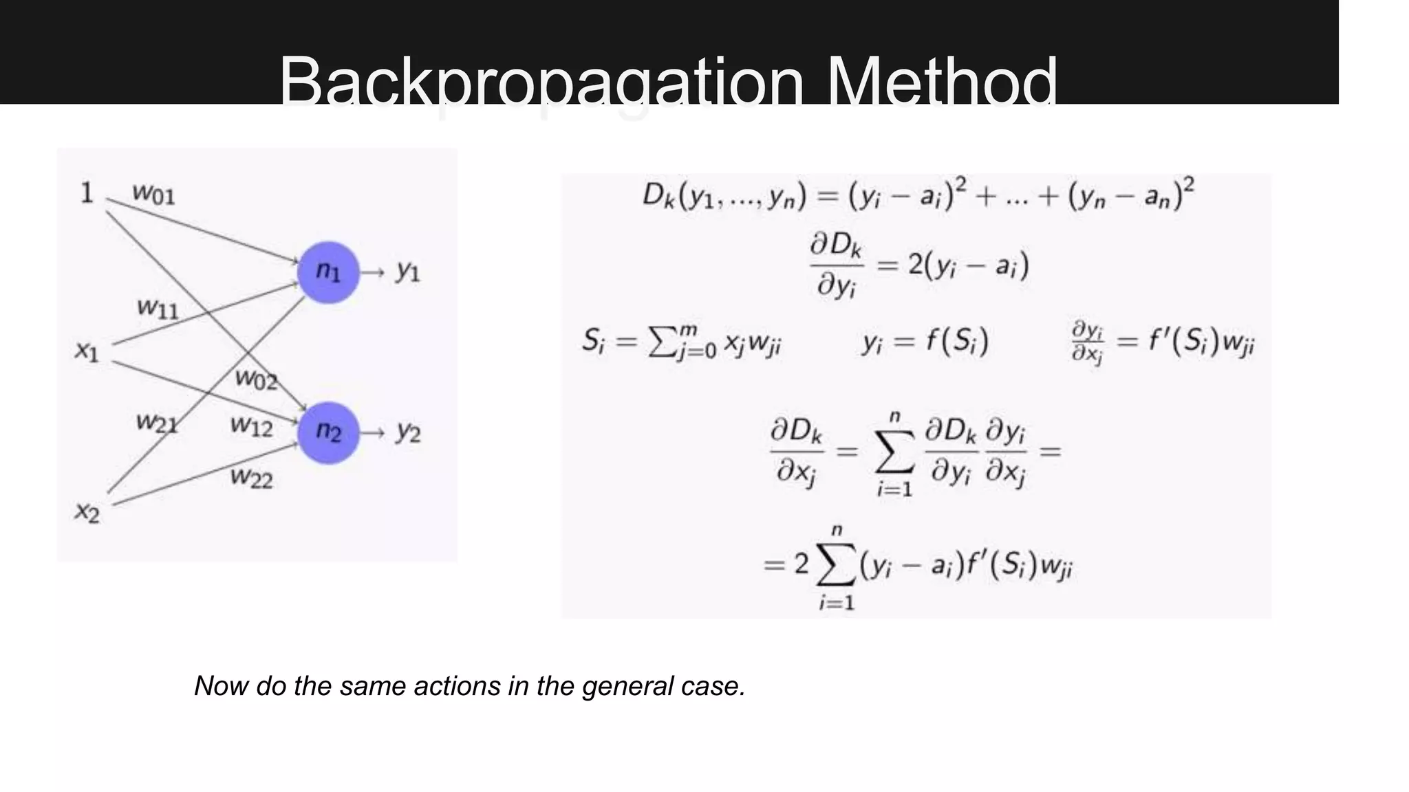Backpropagation Method
Now do the same actions in the general case.
 